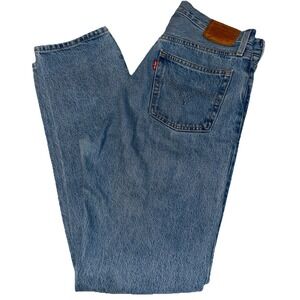 Levi's Premium Jeans Womens 29x32 501 High Rise Relaxed Straight Blue Denim